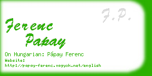 ferenc papay business card
